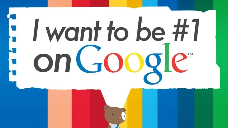 Search ranking graphic with the words “I want to be #1 on Google”