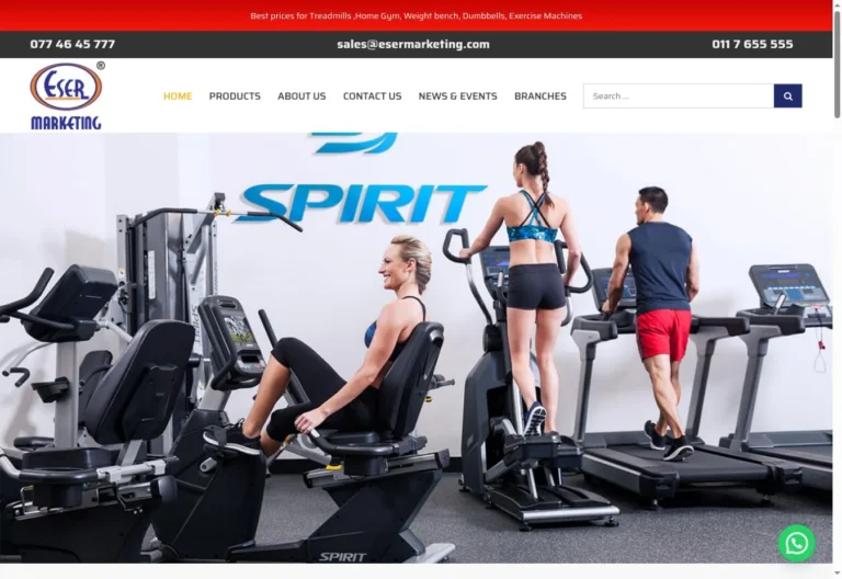 Eser Fitness website homepage screenshot