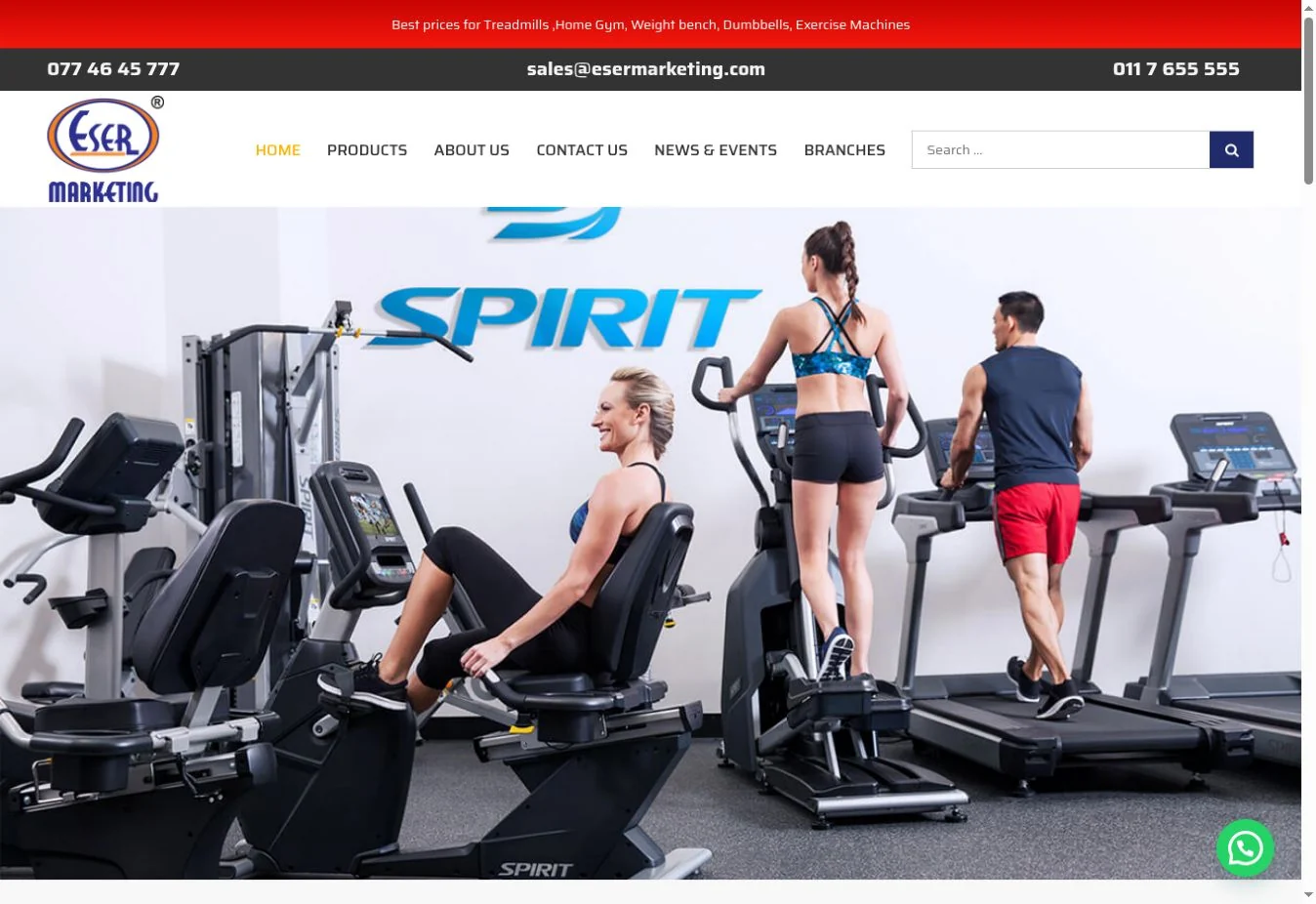 Eser Fitness website homepage screenshot