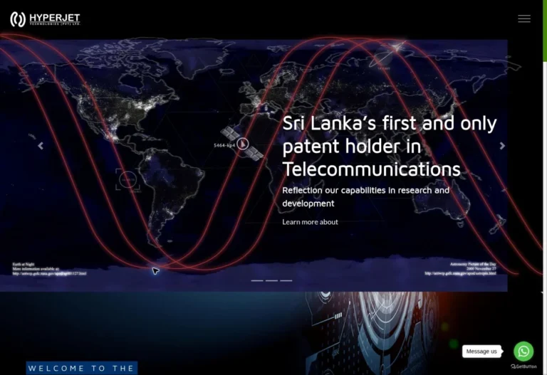 Hyperjet website homepage screenshot