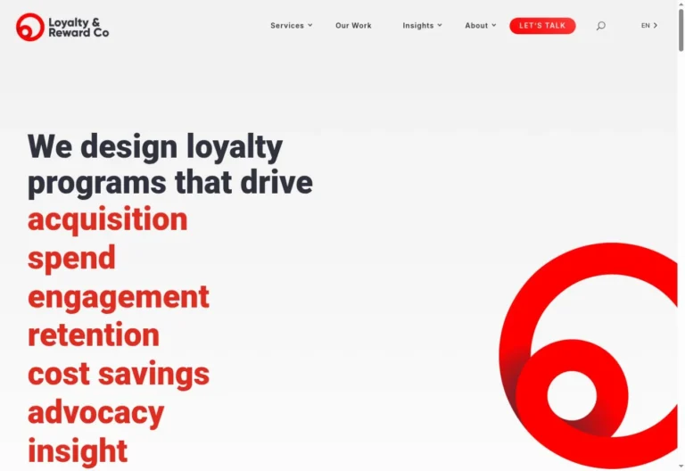Loyalty & Reward Co website homepage screenshot