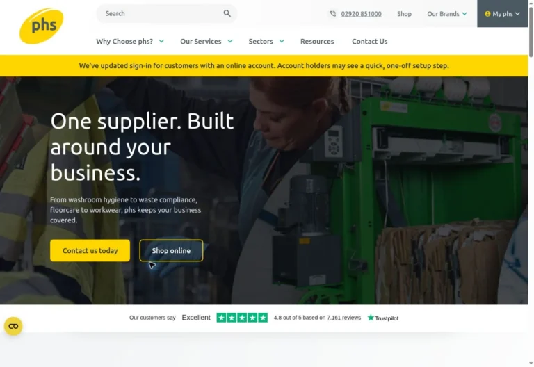 PHS Group website homepage screenshot