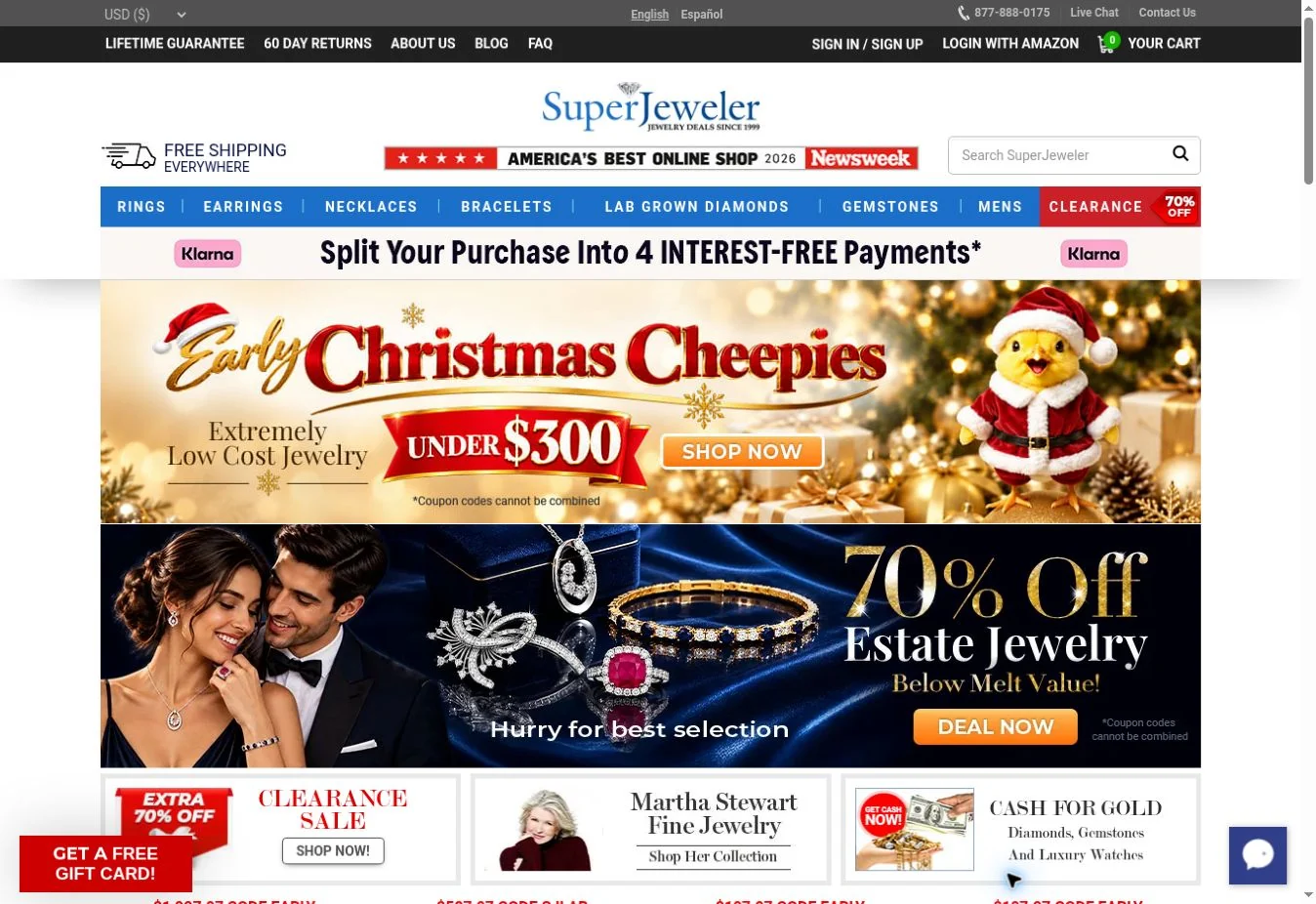 SuperJeweler website homepage screenshot